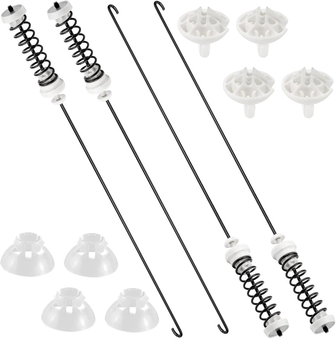 W10780048 Washer Suspension Rod Kit Updated by AMI PARTS - Compatible with Ken-more Whirl-pool Roper Washing Machine WTW4800XQ4 WTW4800XQ1 ATW4675YQ1, Includes 4 Suspension Rods and Ball Cups