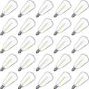 E12/C7 Base LED Replacement Bulbs for ST38 Outdoor String Lights - Not Solar, Vinatge 1W LED Shatterproof Bulb, Warm White 2200K, 25 Pack
