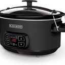 BLACK+DECKER 7-Quart Slow Cooker, SCD4007, Chalkboard Exterior, Locking Lid, 3 Heat Settings, Removable Stoneware Crock