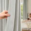 jinchan Blackout Curtains for Living Room Grey Chenille Bedroom Curtains 96 Inches Long Thermal Insulated Drapery Noise Reduction Room Darkening Drapes for Patio Doors Dining Room Windows 2 Panles