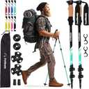 TrailBuddy Trekking Poles - Lightweight, Collapsible Hiking Poles for Snowshoe & Backpacking Gear - Pair of 2 Walking Sticks for Hiking, 7075 Aluminum with Cork Grip (Aqua Sky)