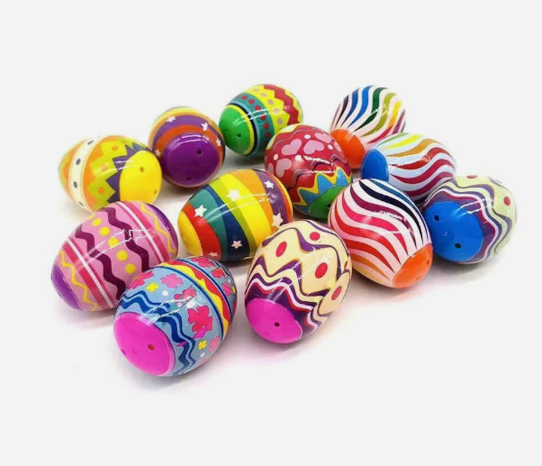 CUTE STONE 12 Pack Filled Easter Eggs with Dinosaur Building Blocks Sets, Easter Basket Stuffers Easter Party Favors for Boy, Girls and Kids