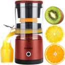 Electric Juicer Rechargeable - Citrus Juicer Machines with USB and Cleaning Brush Portable Juicer for Orange, Lemon, Grapefruit (Red)