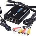 Tendak 3RCA AV CVBS Composite & S-Video R/L Audio to HDMI Converter Adapter Support 720P/1080P with 3RCA S-Video Cable for NES SNES N64 PS2 PS3 HDTV