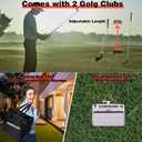 Backyard Golf Game with 2 Clubs, Portable 9 Hole Golf Course, Outdoor Yard Golf Chipping Game for Family and Adults, Beach, Park, Lawn, Field Day Reunion Party Games (Red)