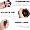 Grip Strength Trainer, Hand Gripper Strengthener Set 5-Pack: Adjustable Hand Gripper (2-Pack) with Click Counter, Finger Stretcher Stress Relief Grip Ball& Grip Ring 11-132 lbs Forearm Strengthener for Athletes, Rock Climbing, forearm strengthener