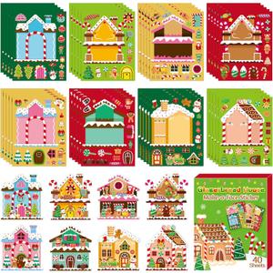 AgincBerry Christmas Sticker, Xmas House Sticker Christmas Party Supplies