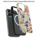 LUMARKE for iPhone 15 Pro Max Case,Trendy Flower Cover,Wireless Charging