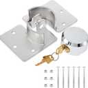 IRONWALLS Hidden Shackle Padlock with Key, 2.87”/ 73mm Steel Heavy Duty Door Lock Keyed Alike with Locking Hasp, 80mm Screws, Fits for Trailers, Trucks, Vehicles, Garage, Shipping Container