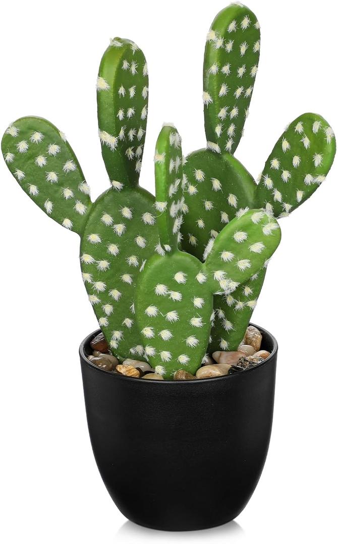Artificial Cactus Plants 9.8 inch Small Faux Cactus Plants Indoor Fake Desert Cacti Succulents Plants Artificial Plant Indoor with Pot Cacti Decorations for Home Decor Office Desk Tabletop Shelf