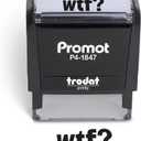Promot Novelty Message Stamp - WTF Ink Stamps for Office Pranks, Crafting, Scrapbooking, Planners - Funny Gag Stamper with Clear and Crisp Impressions, Black Ink