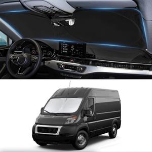 Sunshade for RAM ProMaster Windshield Sun Shade for 2014-2025 2026 Dodge RAM ProMaster Accessory Full Size Cargo Van Chassis Cab Cutaway Foldable Front Window Shield Sun Visor Protector Reflector