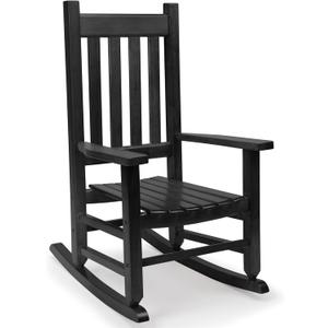Child's Wood Porch Rocker - Perfect for Indoor or Outdoor All Weather Porch Rocker for Garden,Lawn,Balcony,Backyard, Use - Suitable for 6-10 Years Old (Blcak)