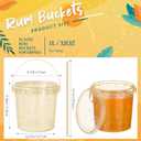Funnymoom 32 Pack 32oz Gold Glitter Buckets with Lids and Straws Ice Cream Cocktail Rum plastic Buckets for Drinks Reusable Food Containers Glitter Cup with Handle for Wedding Birthday Holiday Parties