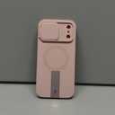 SURITCH for iPhone 17 Pro Max Case with Camera Control Cover, Camera Cover and Adjustable Kickstand, Compatible with MagSafe, Shockproof Bumper Protective Cases 6.9 Inch, Pink