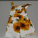 Ayalinggo Toddler Baby Girl Sunflower Print Overalls Shorts with Pocket Suspender Trousers Cute Summer Clothing Outfit (2-3T)