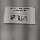 Netzu 3-in-1 Digital Clocks for Living Room with Temperature, Date & Time Display - 4 Levels Birghtness, 3 Volumes, Small & Compact Plug-in Alarm Clock for Bedroom, Office (Black)