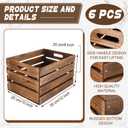 Weysat 6 Pack 12 Inch Wood Crates Box for Storage Display, Rustic Brown