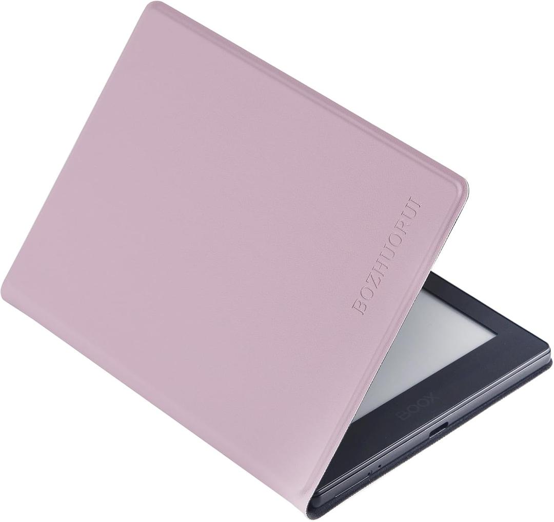 BOZHUORUI Case for Boox Go 6 | with Auto Sleep/Wake | Magnetic Adsorption | Thin & Light | Book Folio Style | Vegan PU Leather Smart Cover fit 6" Boox Go 6 e-Reader (Pink)