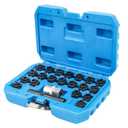 BHB 22PCS Wheel Locking Key Removal Tool Kit, Wheel Anti-Theft Lock Lug Nut Screw Remover Set with 1/2 Inch Driver Scoket Adaptor and Punch Compatible with VW VAG Volkswagen