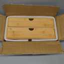 Wisuce Bamboo Desk Drawer Organizer, Desktop Organizer with Drawers Tabletop Storage Organization Box for Office Home Toiletries Supplies Vanity, No Assembly Required(2 Drawers)