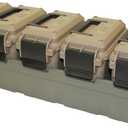 MTM AC5C 5-Can Ammo Crate Mini, Convenient size, Store 650 rounds of 9mm bulk ammo, Stackable, easy carry and transport of multi-caliber ammo, Rugged tactical carrying crate