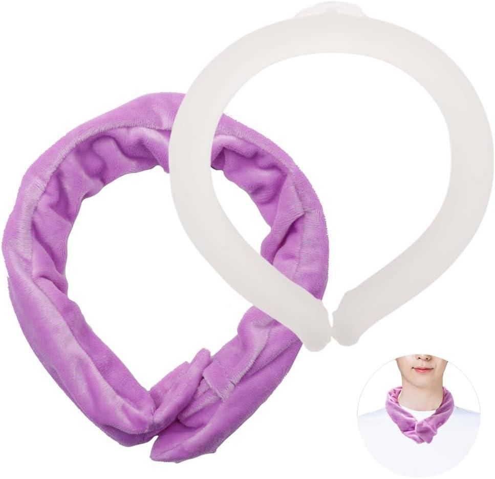 Neck Ice Pack, Ice Neck Wrap Ice Ring Hot Cold Therapy Soft Gel for Pain Relief Neck Tension and Office Neck Pressure (Purple)