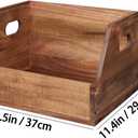 Acacia Wood Vinyl Record Storage Crate - Classic Cube Record Holder, Album Organizer Case Box for 60+ Records, Home Decor and Collection Display