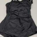 Smismivo Tummy Control Swimwear Halter One Piece Slimming Vintage Retro Swimsuit Womens Ruched Plus Size Push Up Bathing Suit Black M