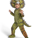 Kids Realistic Triceratops Dinosaur Costume for Boy Halloween Party, Size 3T