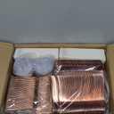 700 PCS Rose Gold Plastic Plates for 100 Guests, Rose Gold Disposable Dinnerware Sets Include 100 Dinner&Salad Plates, 100 Silverware Set, 100 Napkins, 100 Cups
