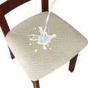 Genina Waterproof Seat Covers for Dining Room Chairs seat Covers Kitchen Chair Covers slipcovers (Beige, 4 Pcs)