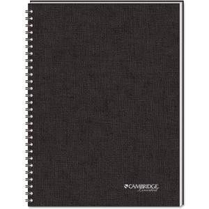 Cambridge Notebook, Business Notebook, 8" x 5", 80 Sheets, Legal Ruled, Flexible Cover, Wirebound, Gray (06074) (Black)