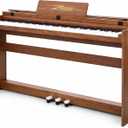 Digital Piano 88 Key Full-Size Weighted Keyboard, Wooden Classic Upright Electric Piano with Headphone Jack, Piano Stand, 3 Pedal, Suitable for Beginner, Professional