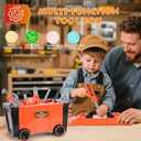 REXBETI Kids Tool Set with Box and Electronic Toy Drill, Pretend Play Kids Workbench Construction Kits, Toddler Tool Set, Birthday Gifts for Ages 3-8 Years Old