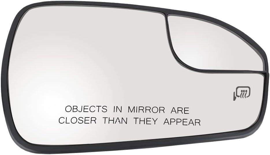 Passenger Right Side Heated Mirror Glass Replacement for 2013 2014 2015 2016 2017 2018 2019 2020 Ford Fusion - Exterior Side View Convex Mirror with Blind Spot, Replace DS7Z17K707B
