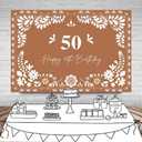 MEHOFOND 7x5ft Mexican Happy 50th Birthday Backdrop, Mexican Theme 50th Birthday Photography Background, Bday Party Decorations Banner Photo Booth Supplies