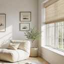 HOMEIDEAS 100% Ramie Cordless Roman Shades for Indoor Windows, W32 X L60