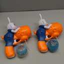 Bubble Guns for Toddlers,2pcs Rabbit Bubble Machine for Kids,Automatic Bubble Blower with 10 Bubble Solutions,Outdoor Toys Easter Baskets Stuffers Gift for Age 3-8 Years Old Boys Girls (Blue & Orange)