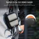 AMAZEAR Carry Case for DJI OSMO NANO/Xtra Atto Accessories, Nano Portable and Compact Travel Bag Hard Shell Leather Case with Soft Inner for Protection, Organization, and Storage, Black