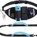Hands Free Dog Leash, Waist Leash for Dog Walking, Running, Jogging, Waist Leashes with Adjustable Belt, Medium & Large Dogs Running Leashes Hands Free, Dual Padded Handles and Durable Bungee(Blue)