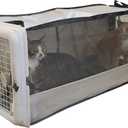 SPORT PET Large Pop Open Kennel, Portable Cat Cage Kennel, Waterproof Pet bed, Travel Litter Collection (Gray)