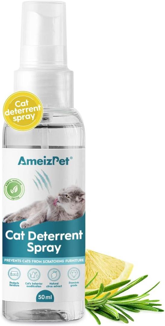 3 x AmeizPet Cat Scratching Deterrent Spray, 1.69 fl oz (50 ml) Cat Repellent Spray, Stop Scratching Furniture, Carpets, Curtains and Plants, Safe & Effective Solution, Use Indoor & Outdoor Cat Deterrent Spray
