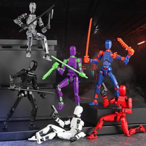 T13 Action Figure Set, 6PCS T 13 Robot Action Figure Titan 13 3D Printed Toys Articulated, for Modeling Enthusiasts Etc Birthday Gifts & Children's Day Gifts for Kids 5-8 Years OldAssembly Required