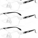 3 Pair 200% Magnifying Glasses for Close Work - Lightweight Magnifier with Non-Slip Nose Pad for Reading Jewelry & Crafts, Gifts for Parents Elderly
