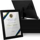 Tatuo 8.5 x 11 Paper Picture Frames Document Horizontal Paper Award Certificate Holders Display Gallery Wall Frame Art with Easel Photo Certificates Degree Diplomas(Black,60 Pcs)
