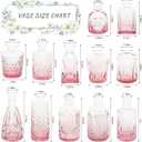 SUPMIND 12Pcs Glass Bud Vase Set, Small Flower Vase for Centerpieces, Pink Bud Vases in Bulk, Mini Vintage Vase for Rustic Wedding Decorations