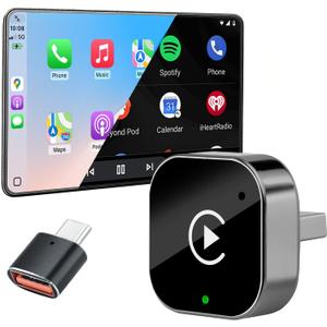 2-in-1 Wireless CarPlay & Android Auto Adapter 5.8GHz Pro Seamless Switch for Multi-Driver Families Convert Factory Wired to Wireless Fast Auto-Connect Dongle