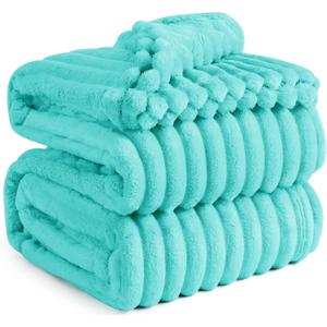 Bedsure GentleSoft Blue California King Size for Bed - Cozy Soft Blankets for Women, Cute Small Fleece Throws for Girls, Birthday Gifts for Women, Blue Fog, 102x96 Inches