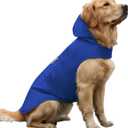 Dog Raincoat Reflective Adjustable Hooded Pet Rain Jacket Poncho with Leash Hole for Dogs Blue, X-Large